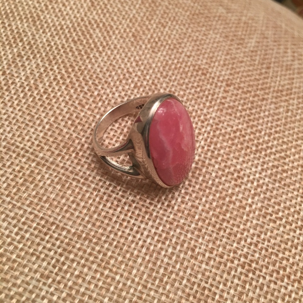 Rhodochrosite Sterling Silver Ring